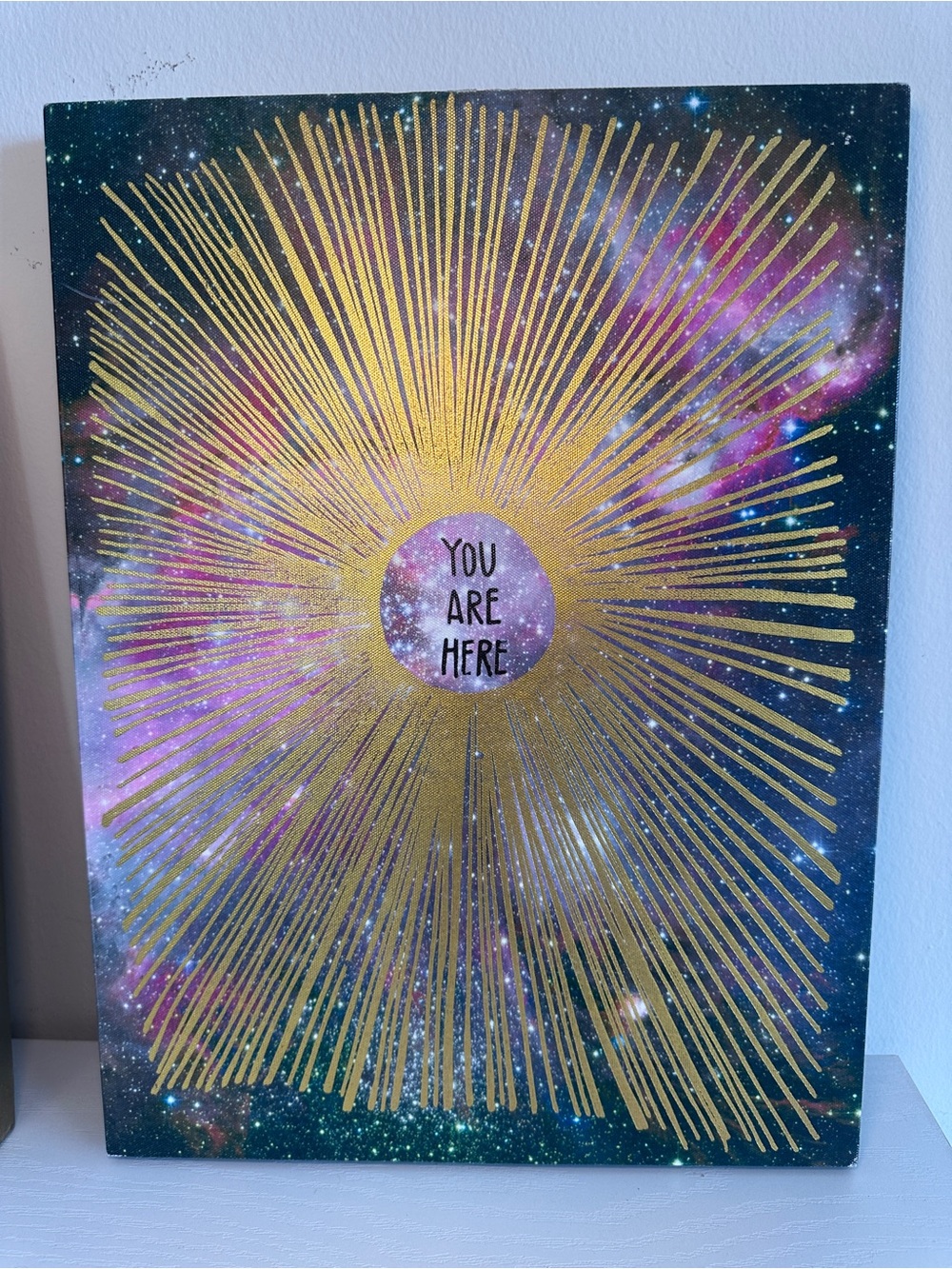 Urban Outfitters Celestial Galaxy Sunburst Canvas Wall Art 12x16